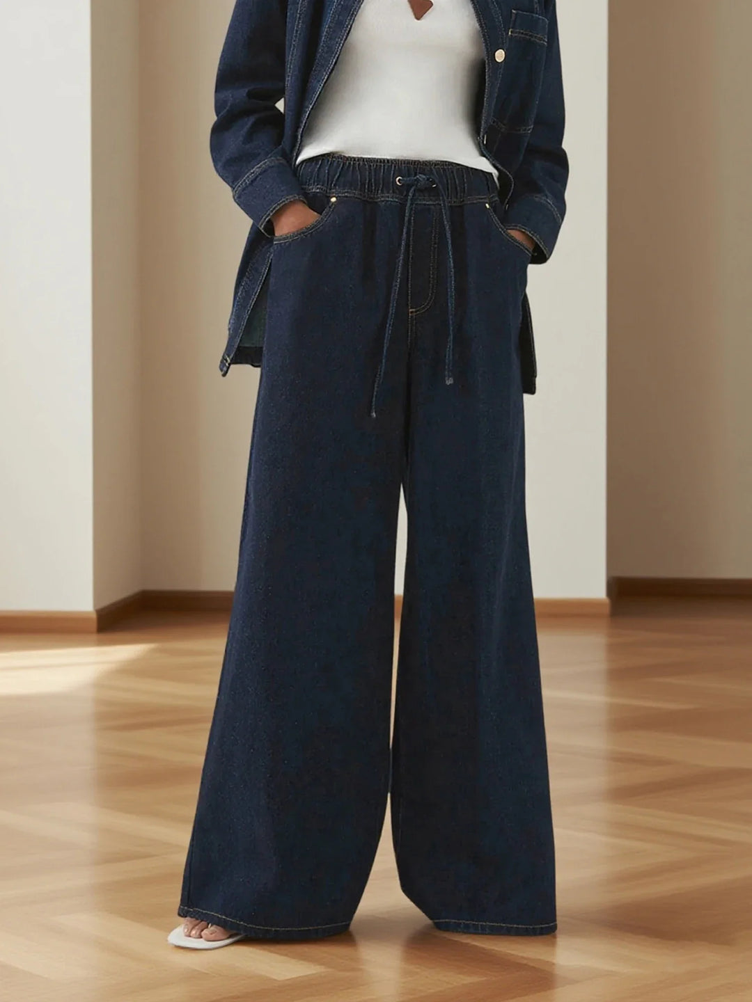 Monaco Drawstring Wide-Leg Jean