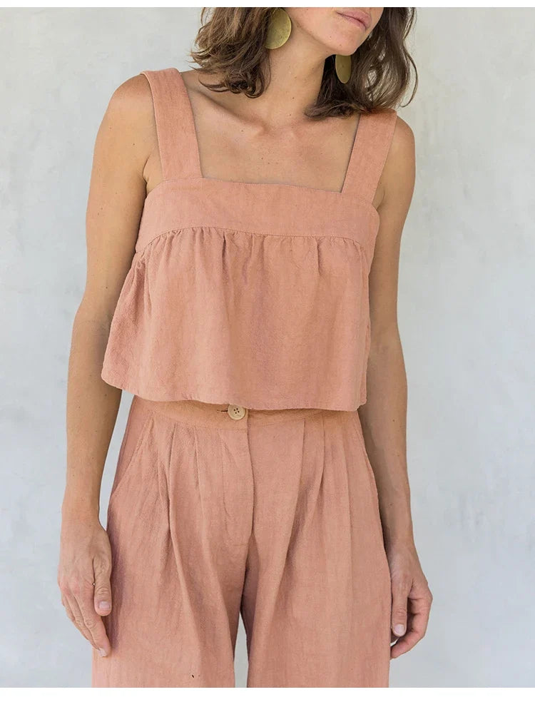 The Pleated Culotte Linen Pant