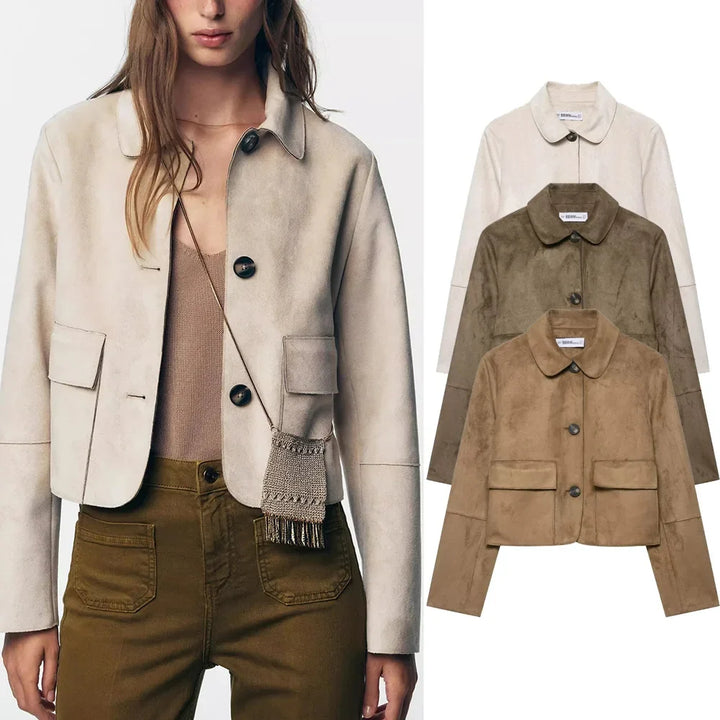 Avery Suede Cropped Jacket
