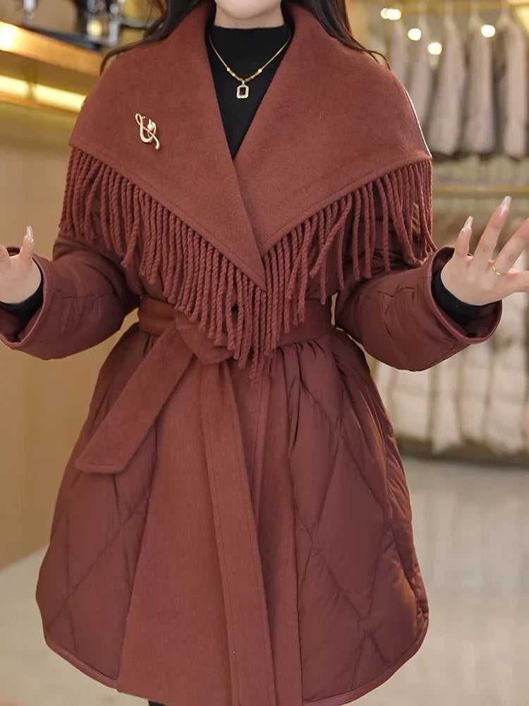 Juliette Fringe Down Coat
