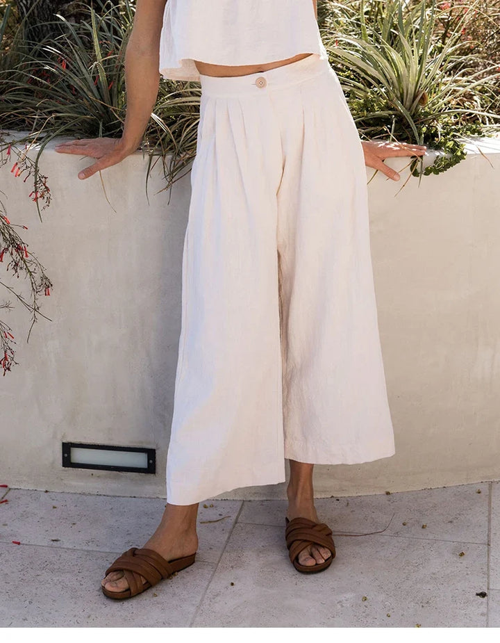 The Pleated Culotte Linen Pant