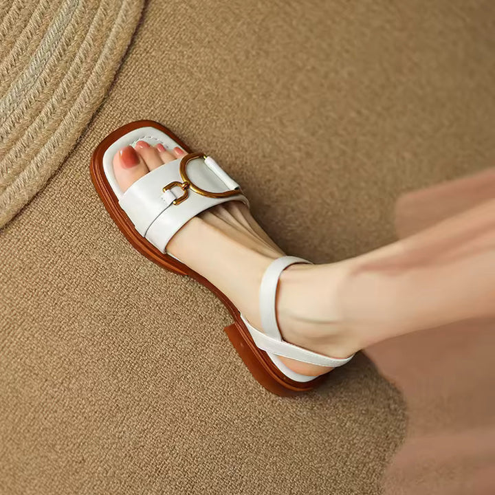 Coral Handmade Chunky Heel Sandals