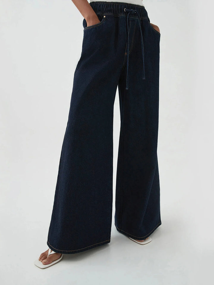 Monaco Drawstring Wide-Leg Jean