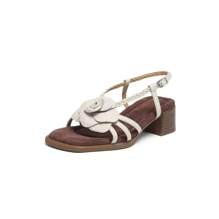 Soleil Chunky Heel Leather Sandals