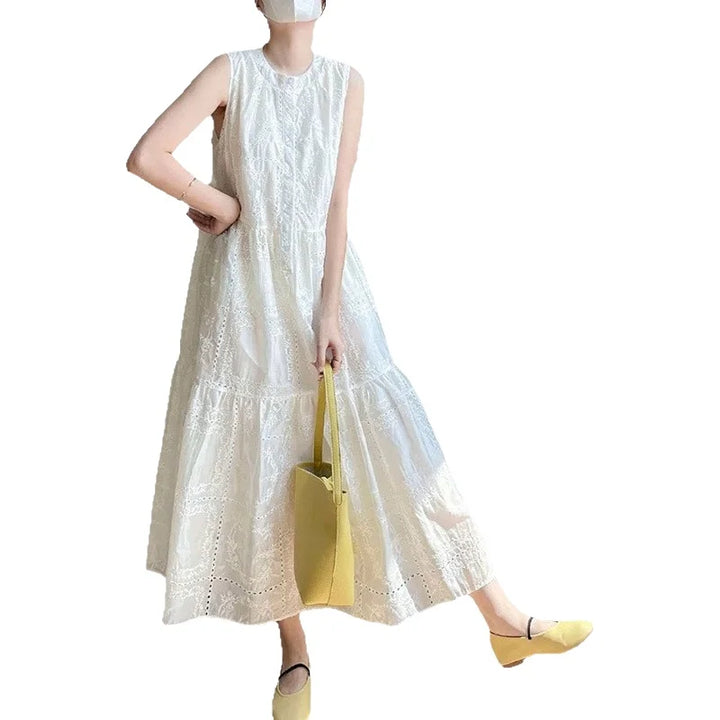 Roslyn | Hollow Knit Sleeveless Dress
