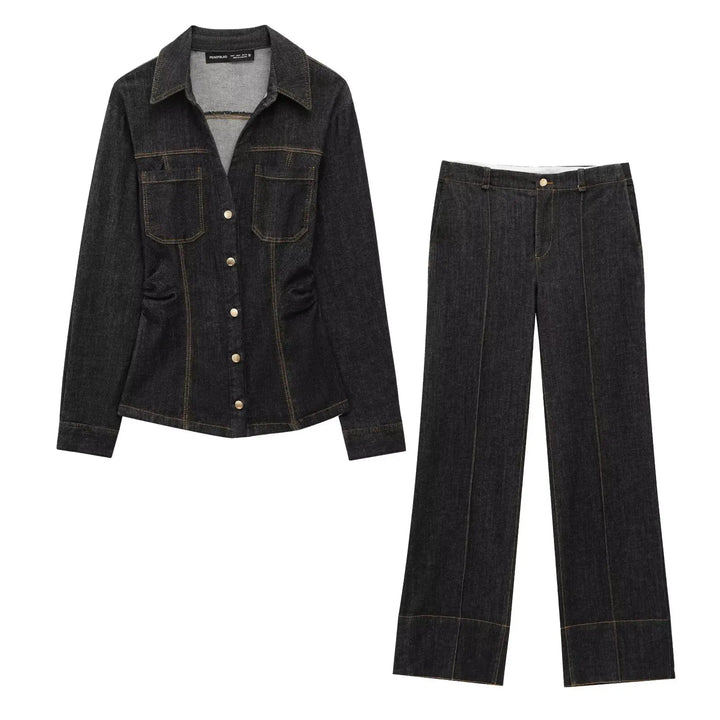 Marenza Button Denim Set