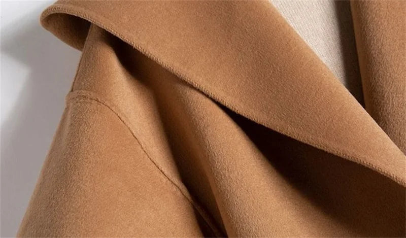 Camel-Hair Long Pointed Coat