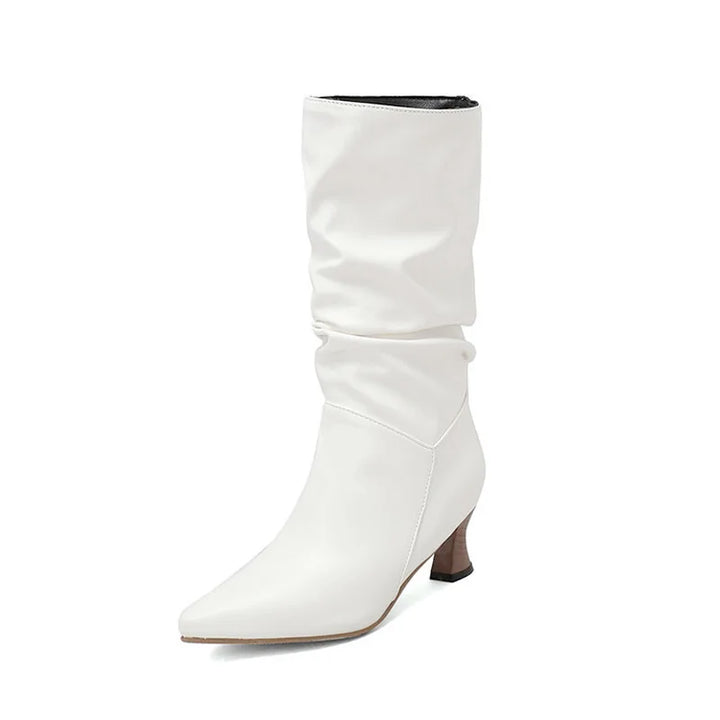 Serene Chic Mid-Calf Heel Boots
