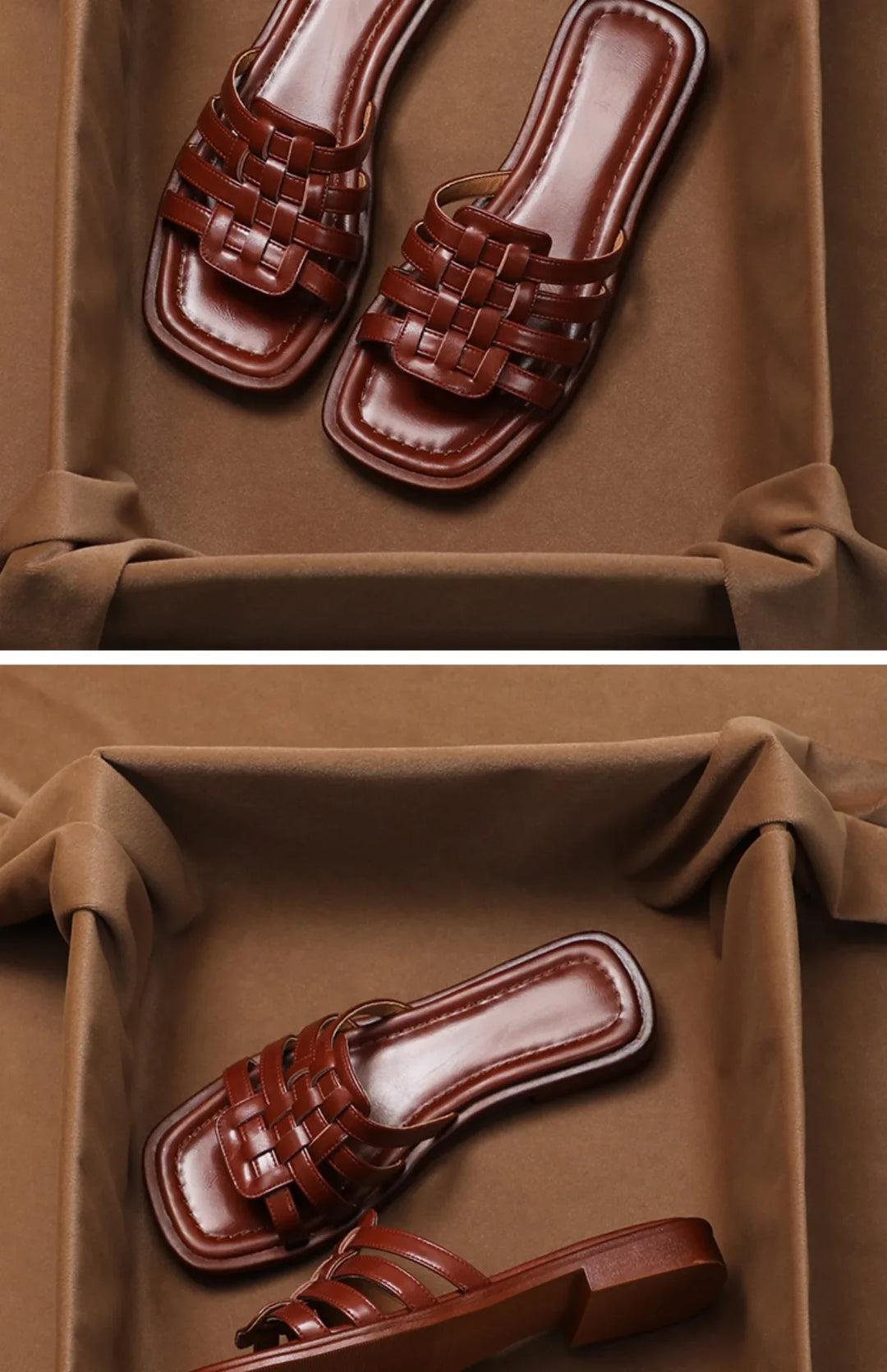 Naples Italian Leather Slides