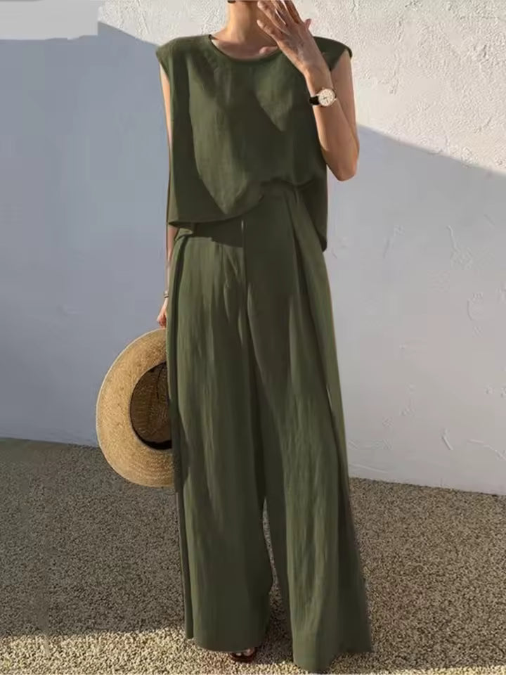Women's Two Piece Tank Top Wide Leg Pants Set