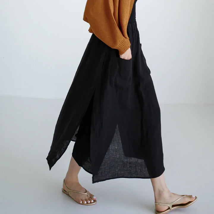 Hollis Wide Leg Linen Trouser Skirt