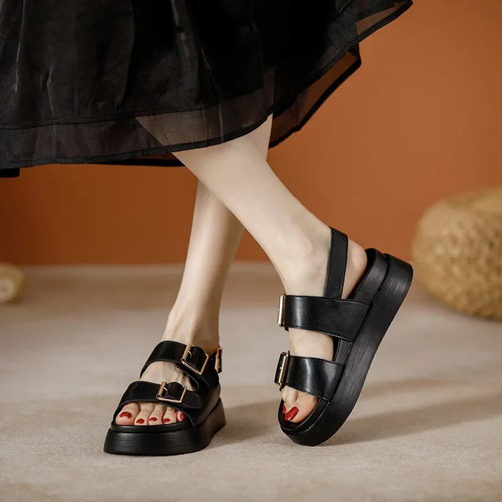 Italian Leather Platform Sandal