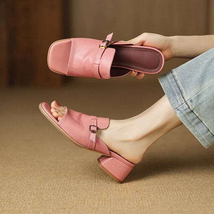 The Buckle Leather Slide