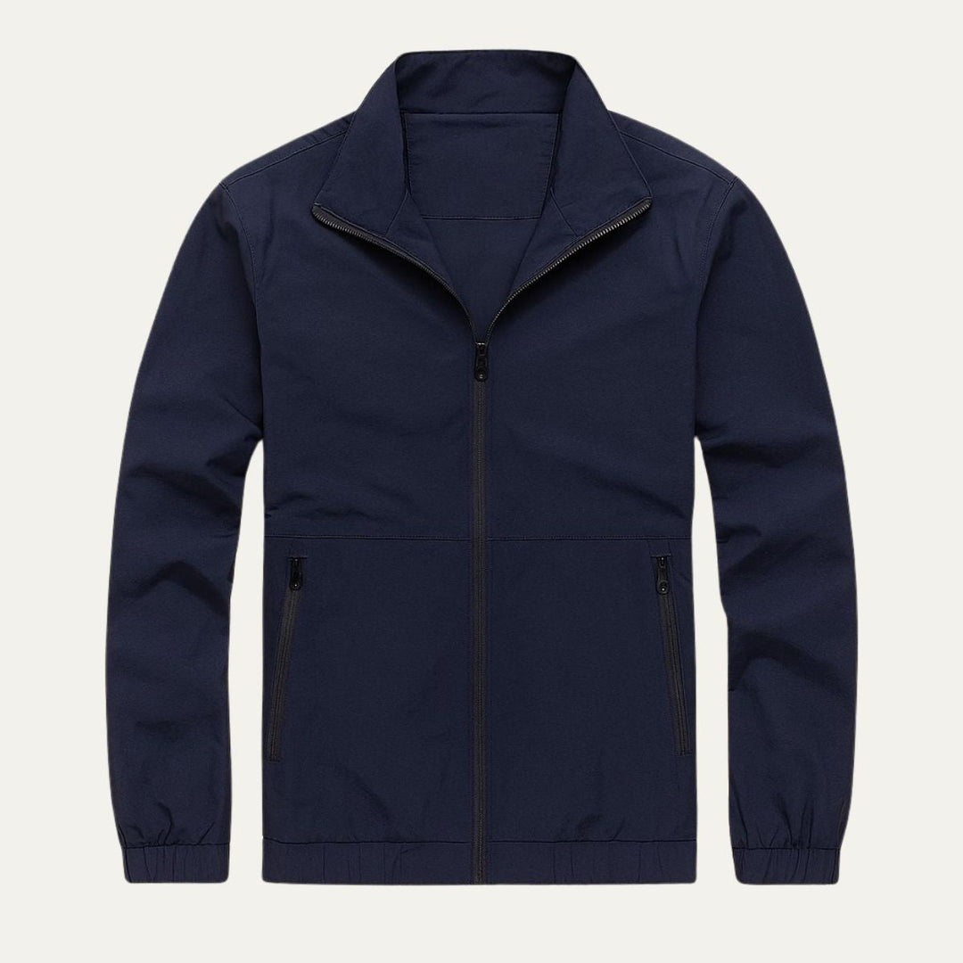 Mesh Lined Zip Front Windbreaker Jacket
