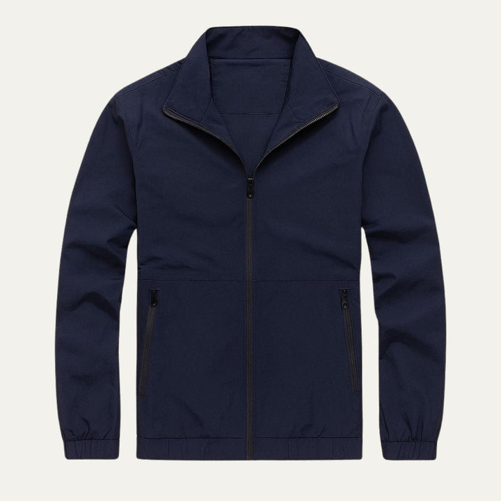 Mesh Lined Zip Front Windbreaker Jacket