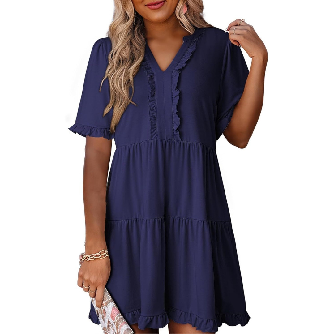 Opal | Casual V-Neck Mini Dress
