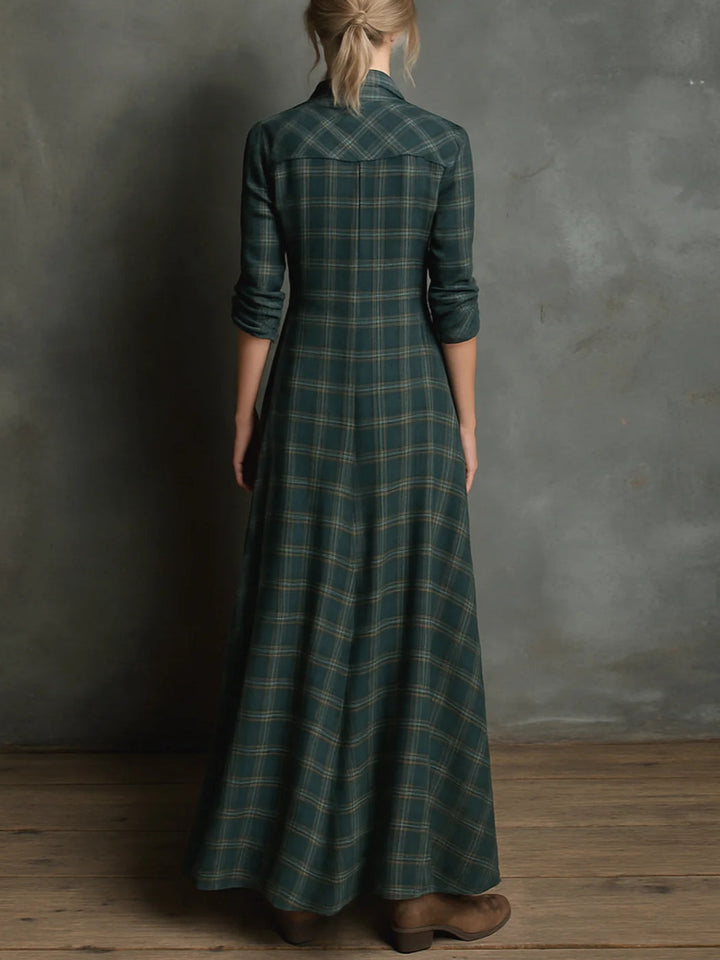 Joan | Plaid Button-Front Shirt Dress