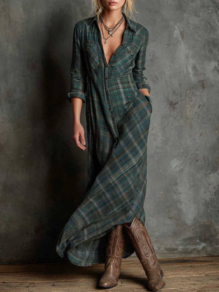 Joan | Plaid Button-Front Shirt Dress