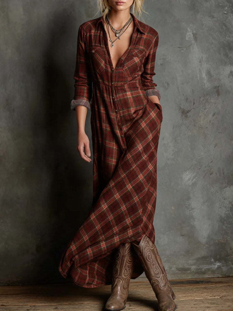 Joan | Plaid Button-Front Shirt Dress