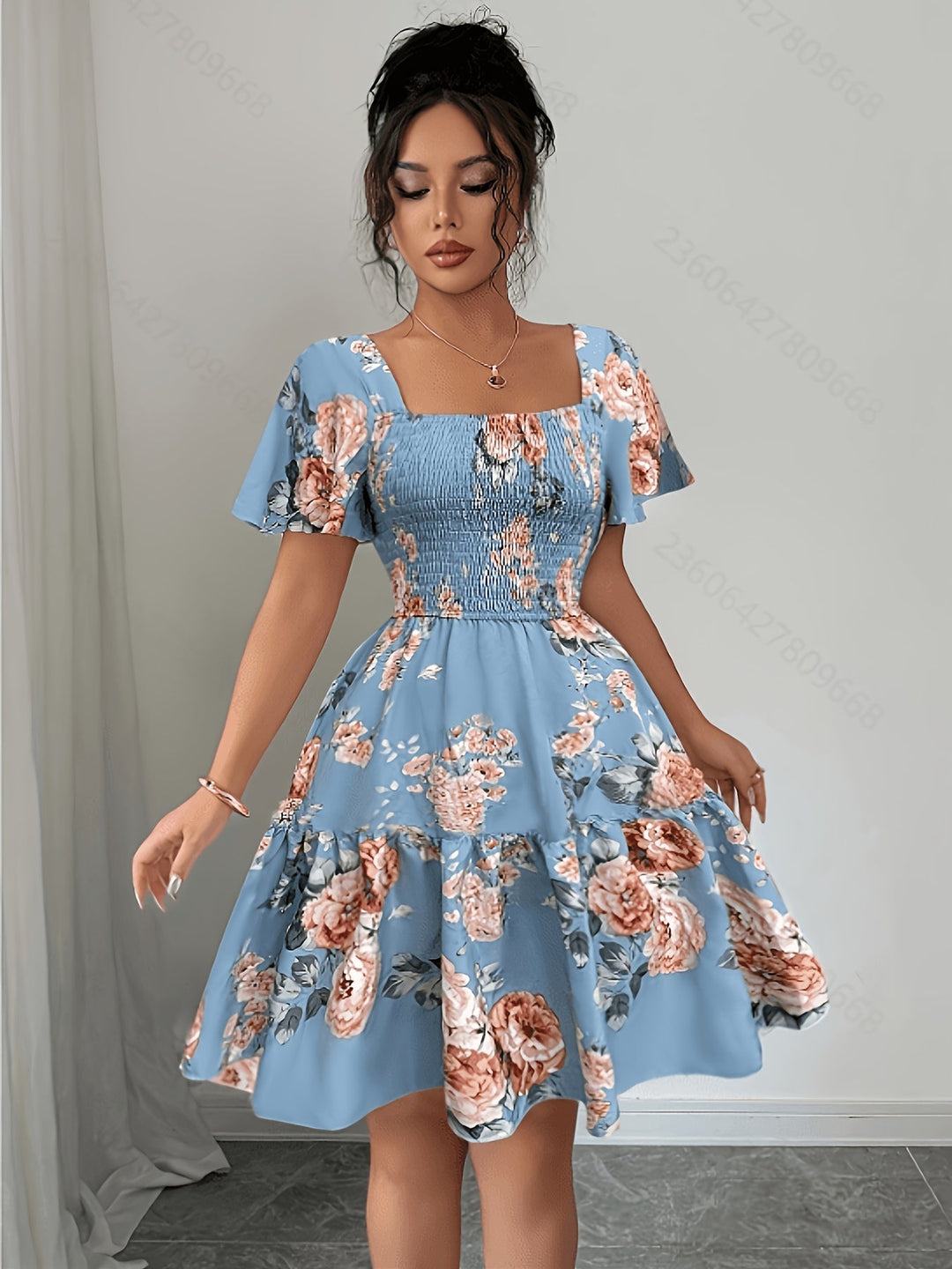 Lorraine | Floral Waist Tie Dress
