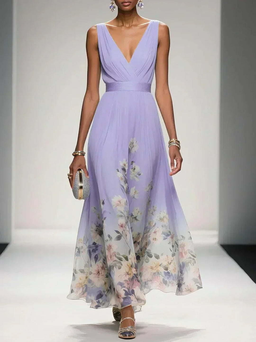 Fiona | Floral Print Wedding Guest Dress