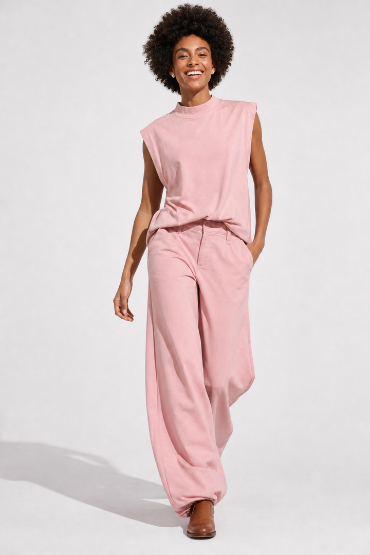 Women's Two Piece Set Sleeveless Top Wide Leg Pants