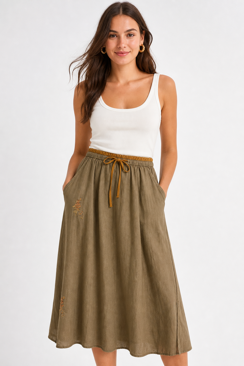 Everly 100% Linen Skirt