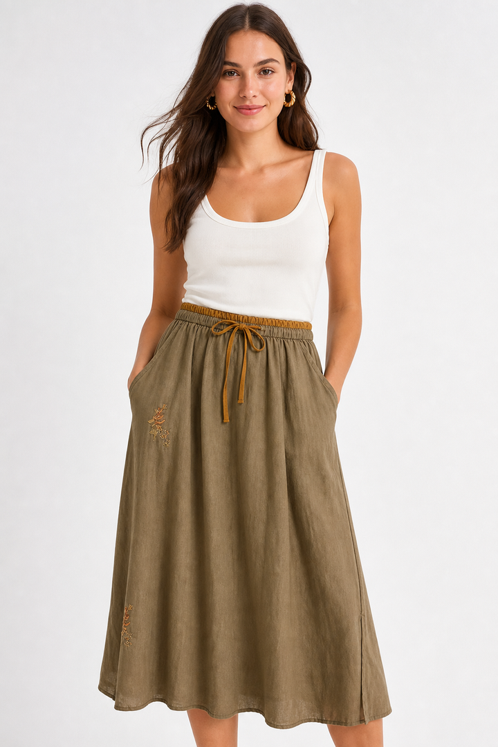 Everly 100% Linen Skirt