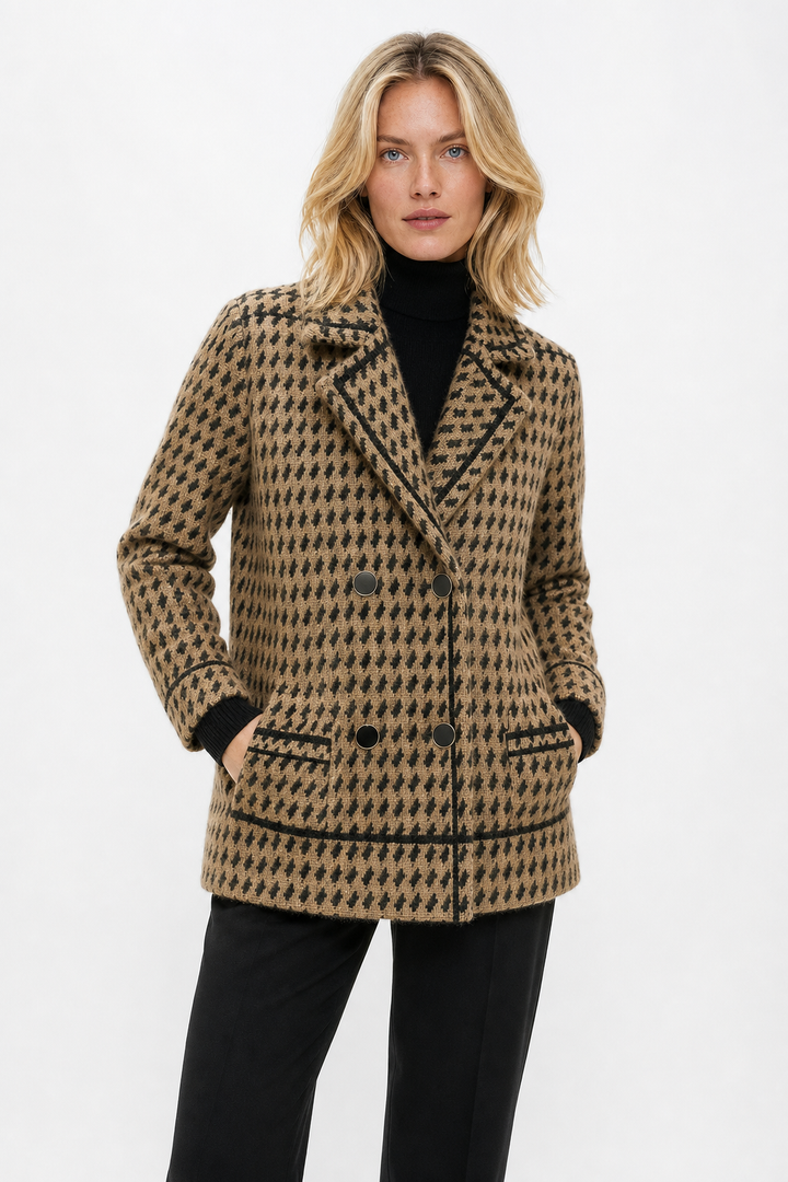 Vionne Houndstooth Knit Jacket