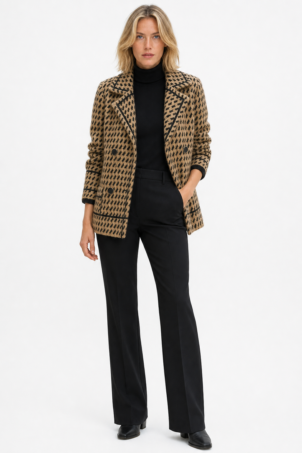 Vionne Houndstooth Knit Jacket