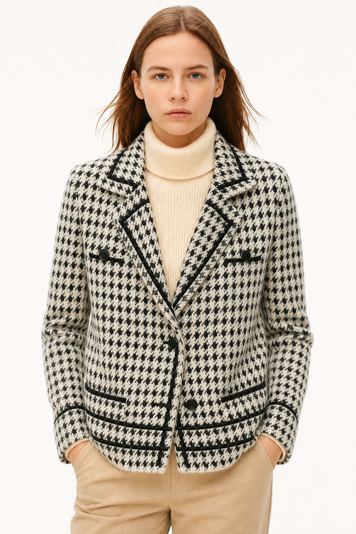 Vionne Houndstooth Knit Jacket