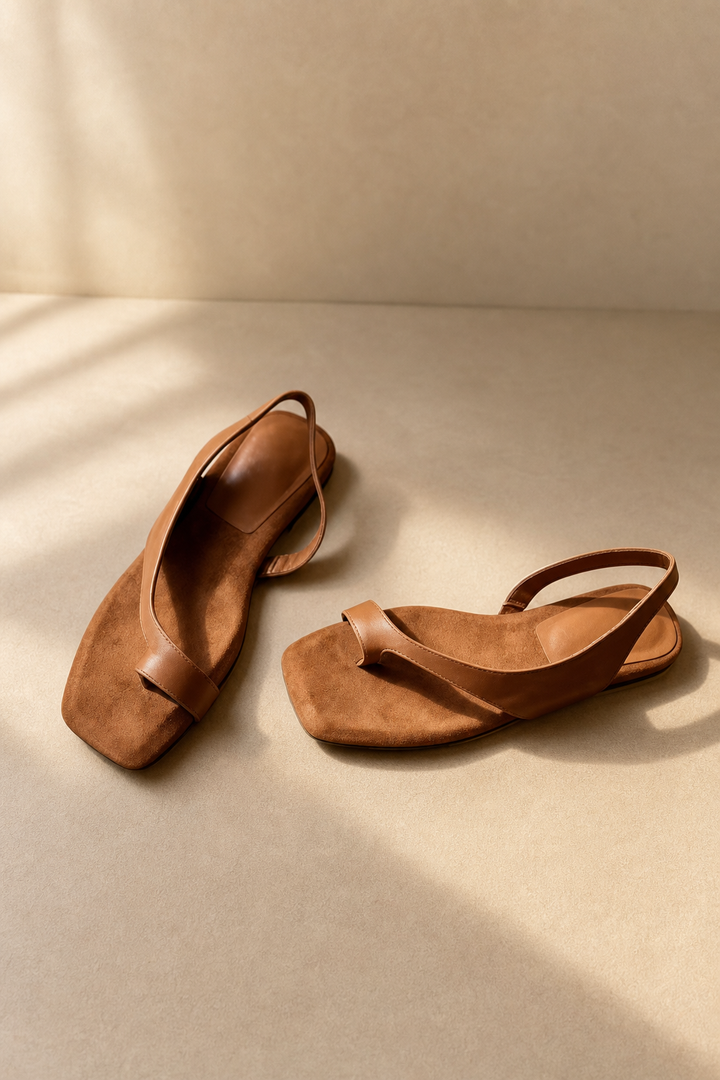 Comporta Genuine Leather Flat Sandal
