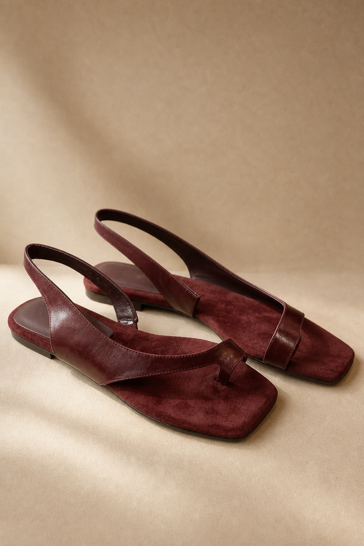 Comporta Genuine Leather Flat Sandal