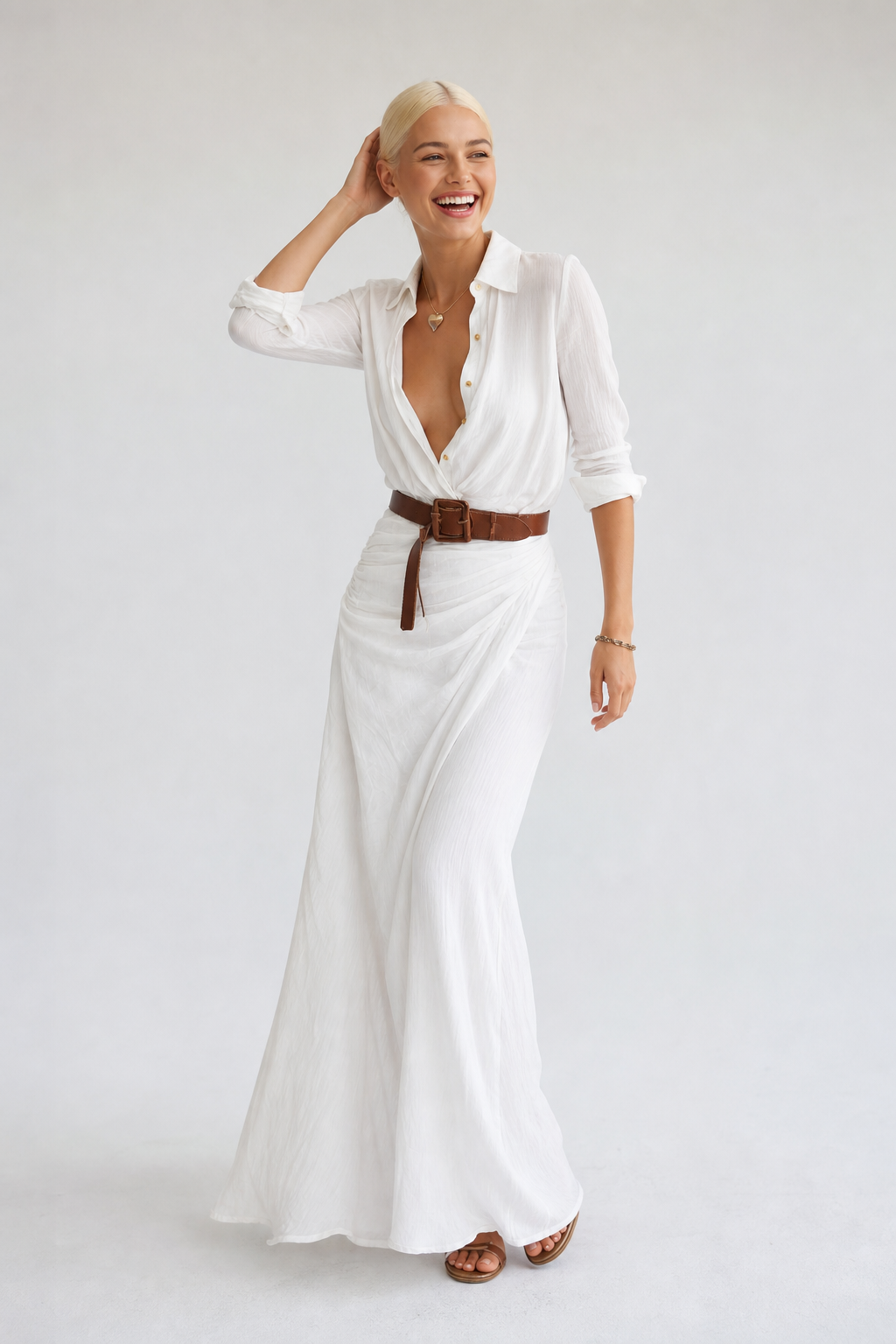 Selene Lapel Maxi Dress