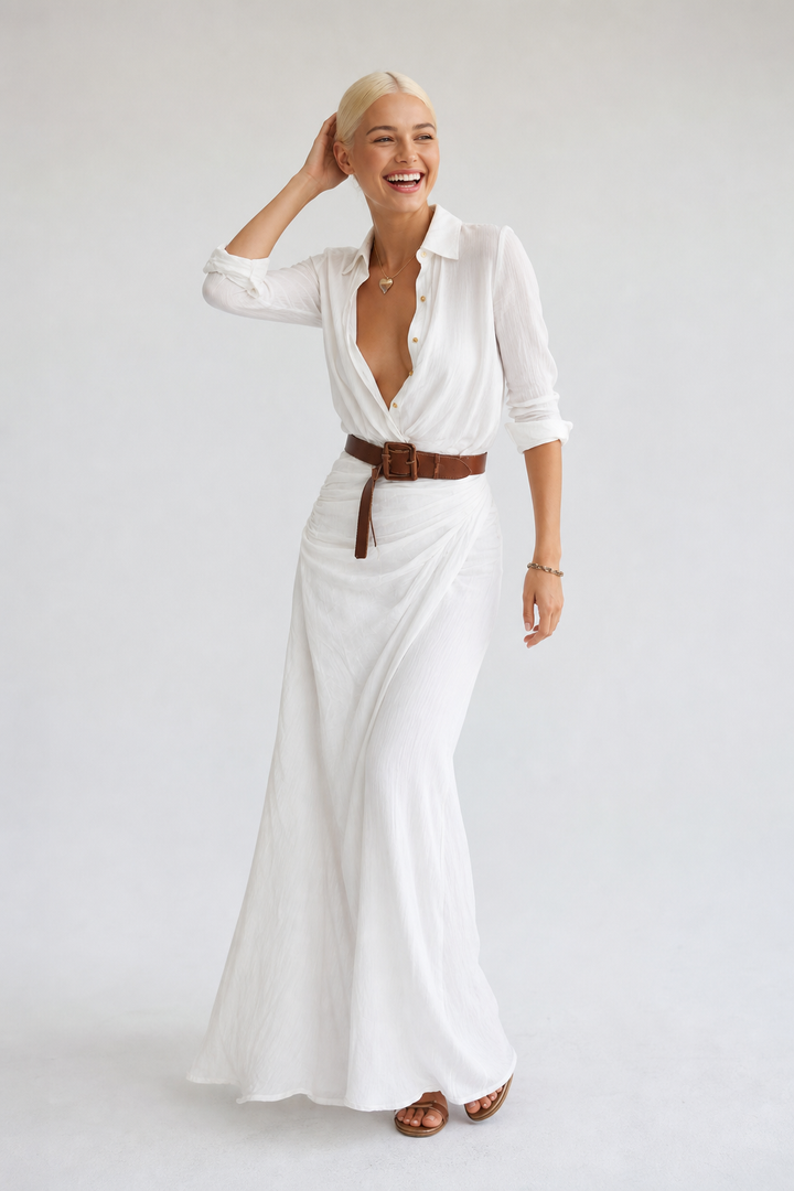 Selene Lapel Maxi Dress