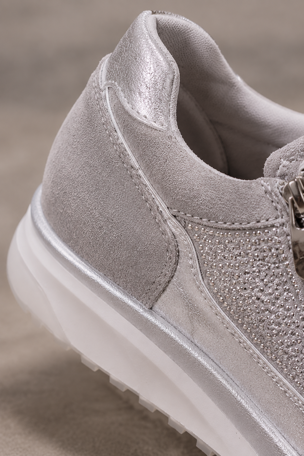 Ashley sequin wedge sneakers - heel and sole detail