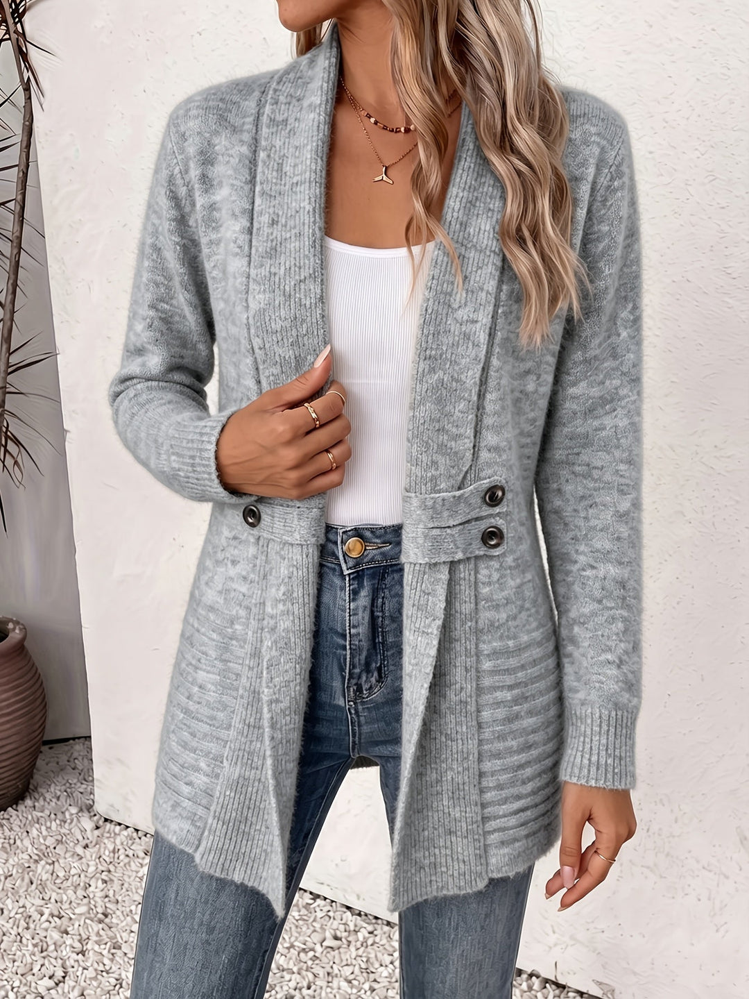 Joyce | Shawl Collar Longline Cardigan
