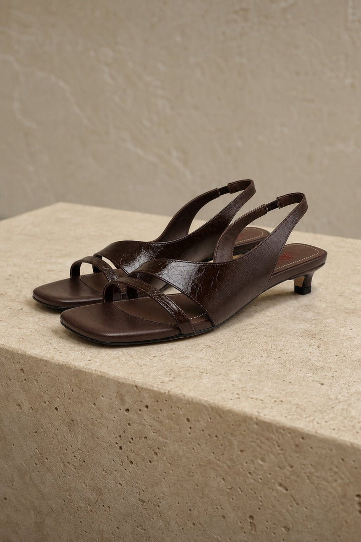 Biarritz Italian leather Line-Tied Heel