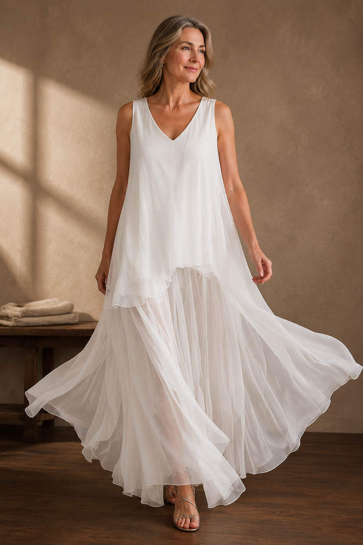 Susan | Layered Chiffon Maxi Dress