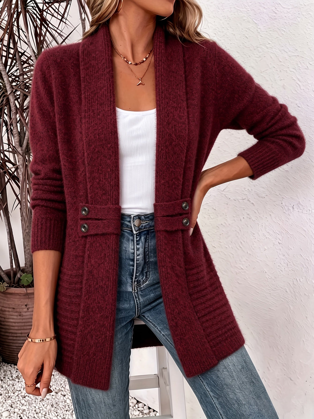 Joyce | Shawl Collar Longline Cardigan