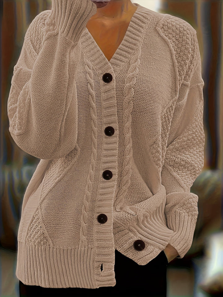 Raven | Cable Knit Button Cardigan