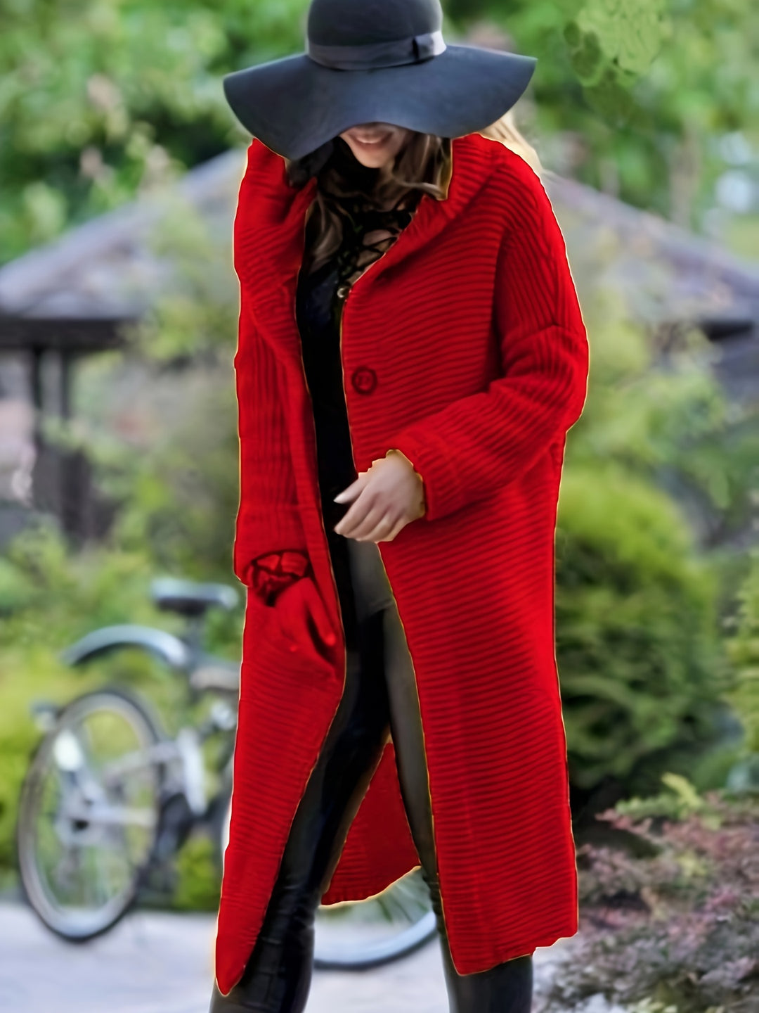 Halflange Trui met Capuchon en Cardigan