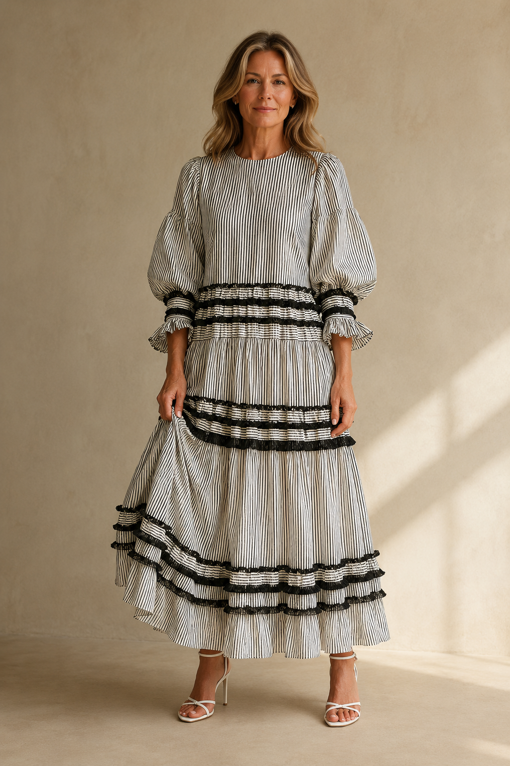 Thelma | Ruffled Cotton Maxi Dress