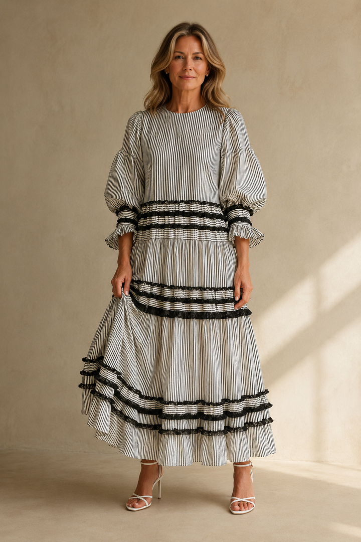 Thelma | Ruffled Cotton Maxi Dress