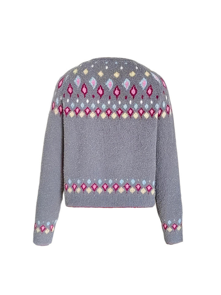 Fair Isle-trui met motief aan de achterkant voor dames