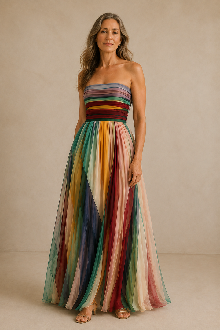 Dolores | Strapless Pleated Maxi Dress