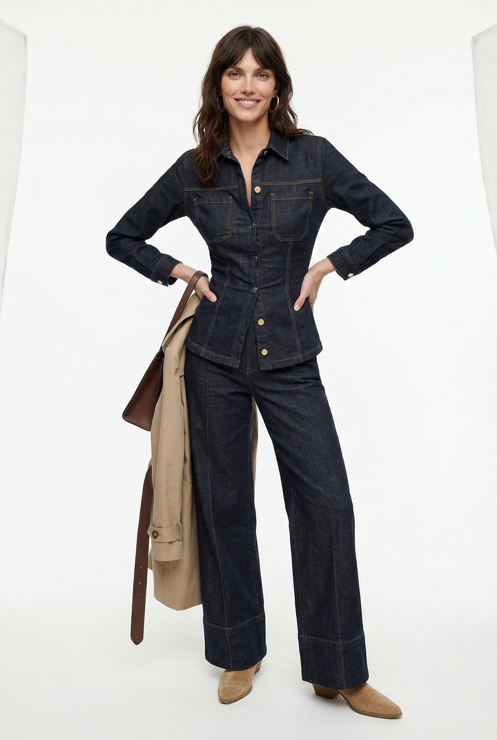 Marenza Button Denim Set