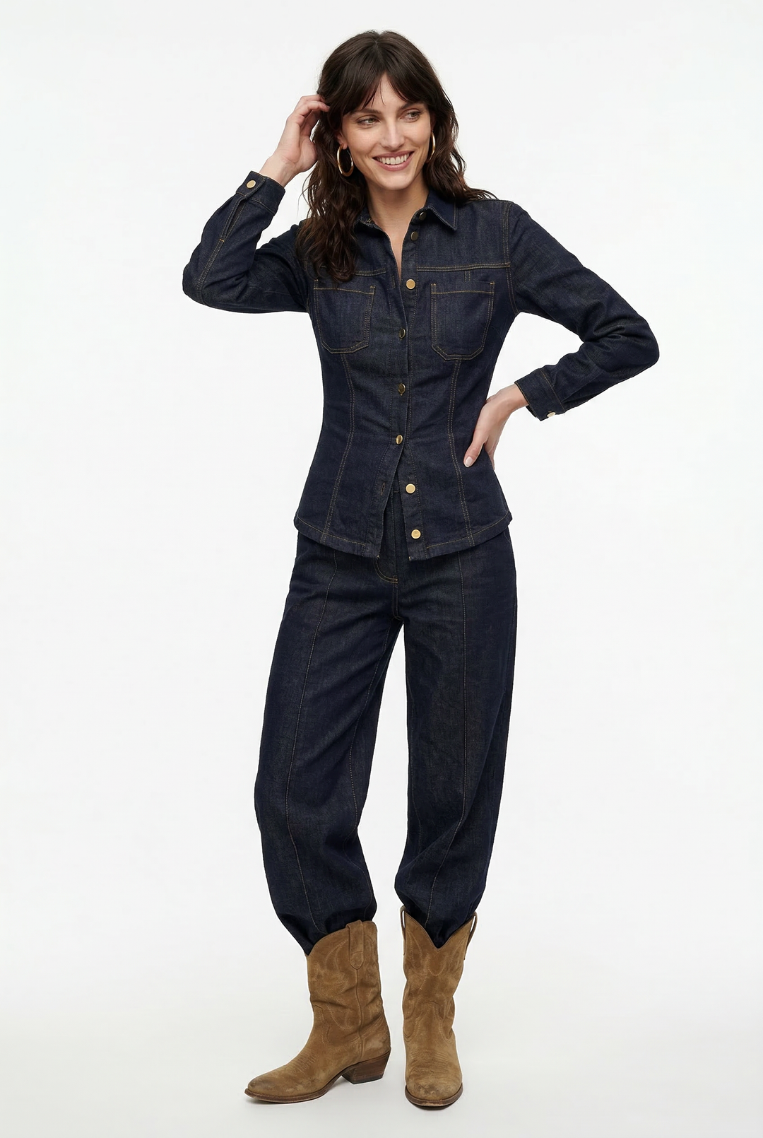 Marenza Button Denim Set