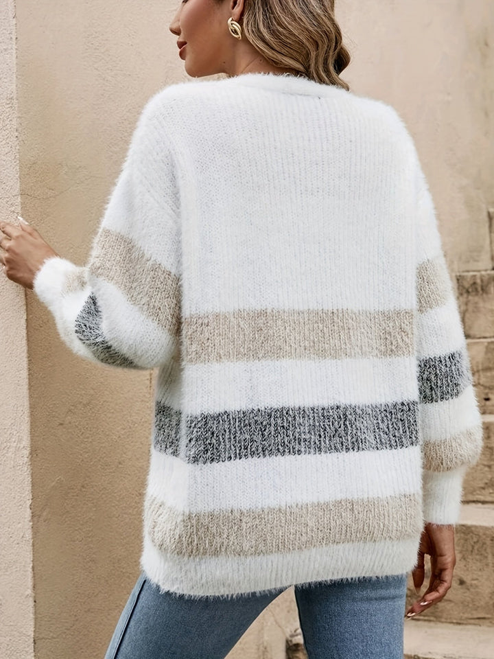 Maxine | Striped Drop Shoulder Cardigan
