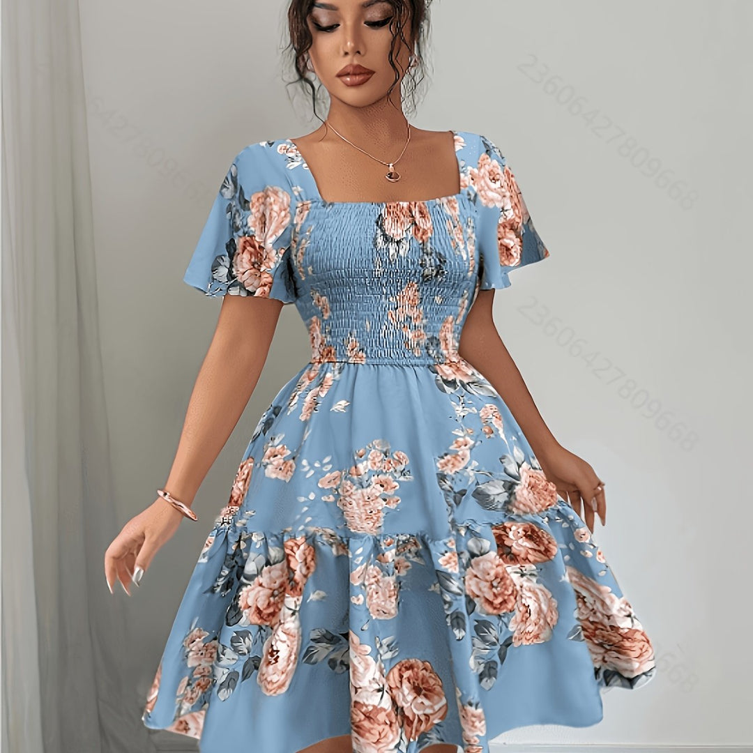 Lorraine | Floral Waist Tie Dress